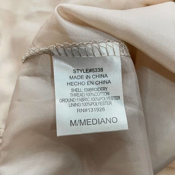 TEA N ROSE Spun Sugar Dress Formal Beige Lacey Feminine Rustic Women's Medium - Picture 10 of 11